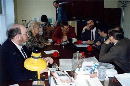 Spring 1991: Shoshana S. Cardin meeting with Va'ad leaders and officials, Moscow
